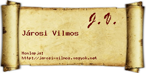 Járosi Vilmos névjegykártya