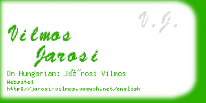 vilmos jarosi business card